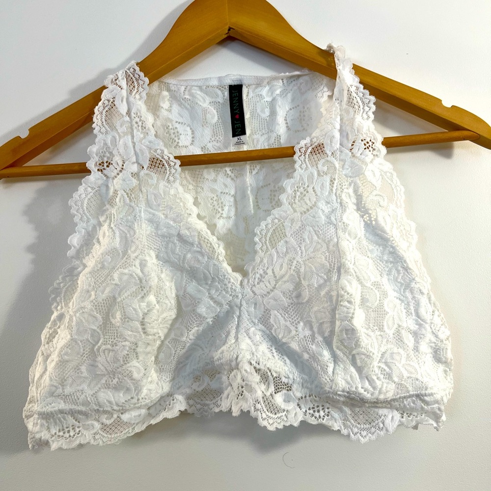 White lace bralette